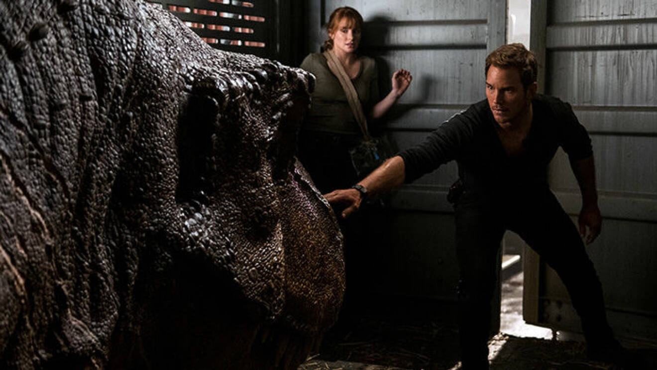 En bild på skådespelaren Chris Pratt i filmen Jurassic World: Fallen Kingdom.