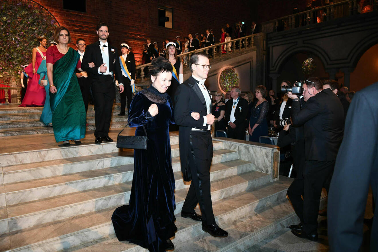 Kronprins Daniel tillsammans med Olga Tokarczuk på Nobel 2019