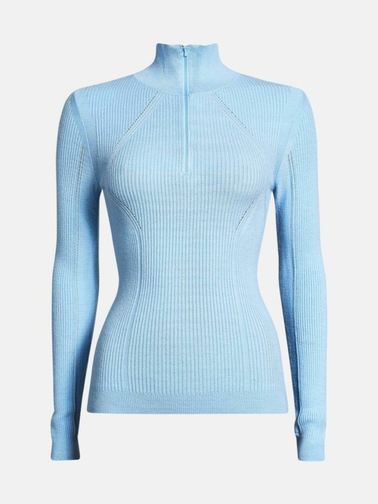 Ljusblå stickad tröja till skidresan för dam 2019/2020
