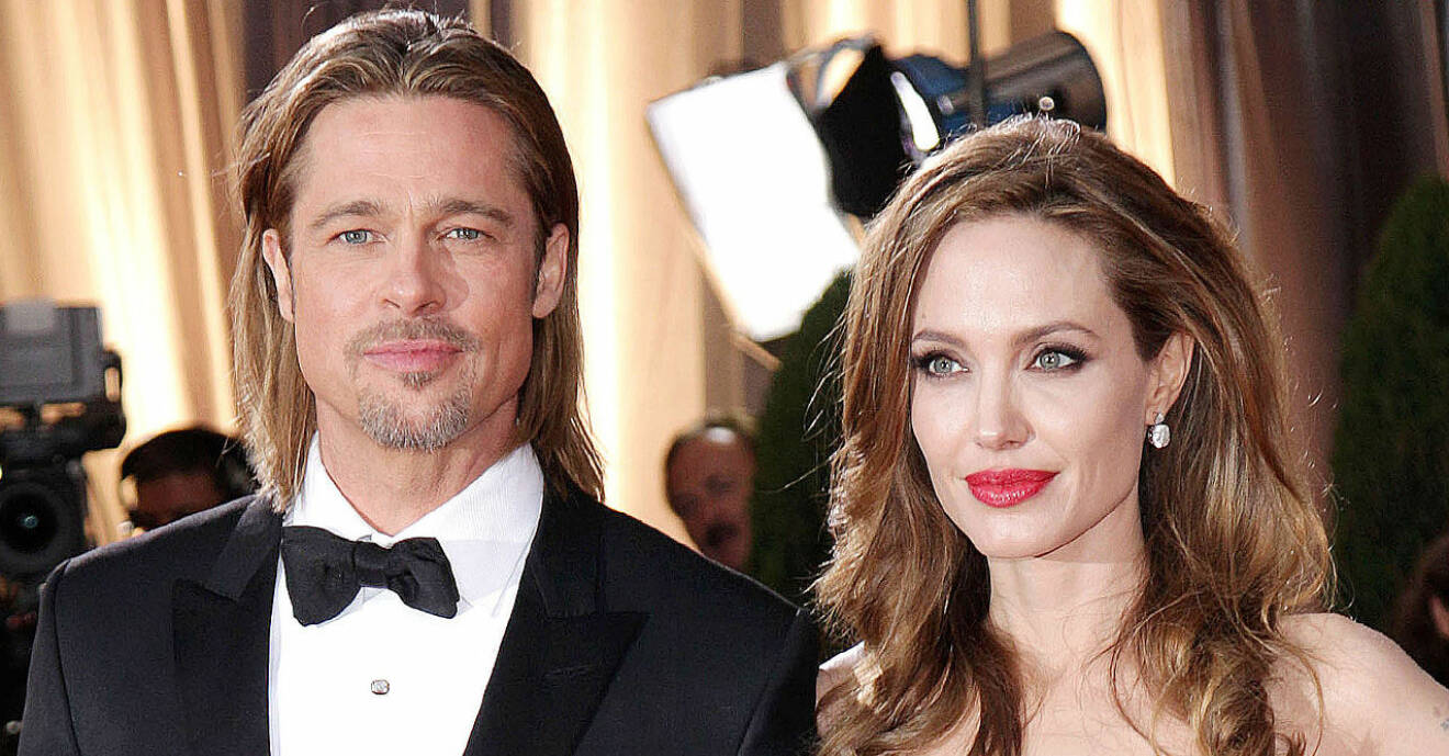 närbild på Brad Pitt och Angelina Jolie på röda mattan