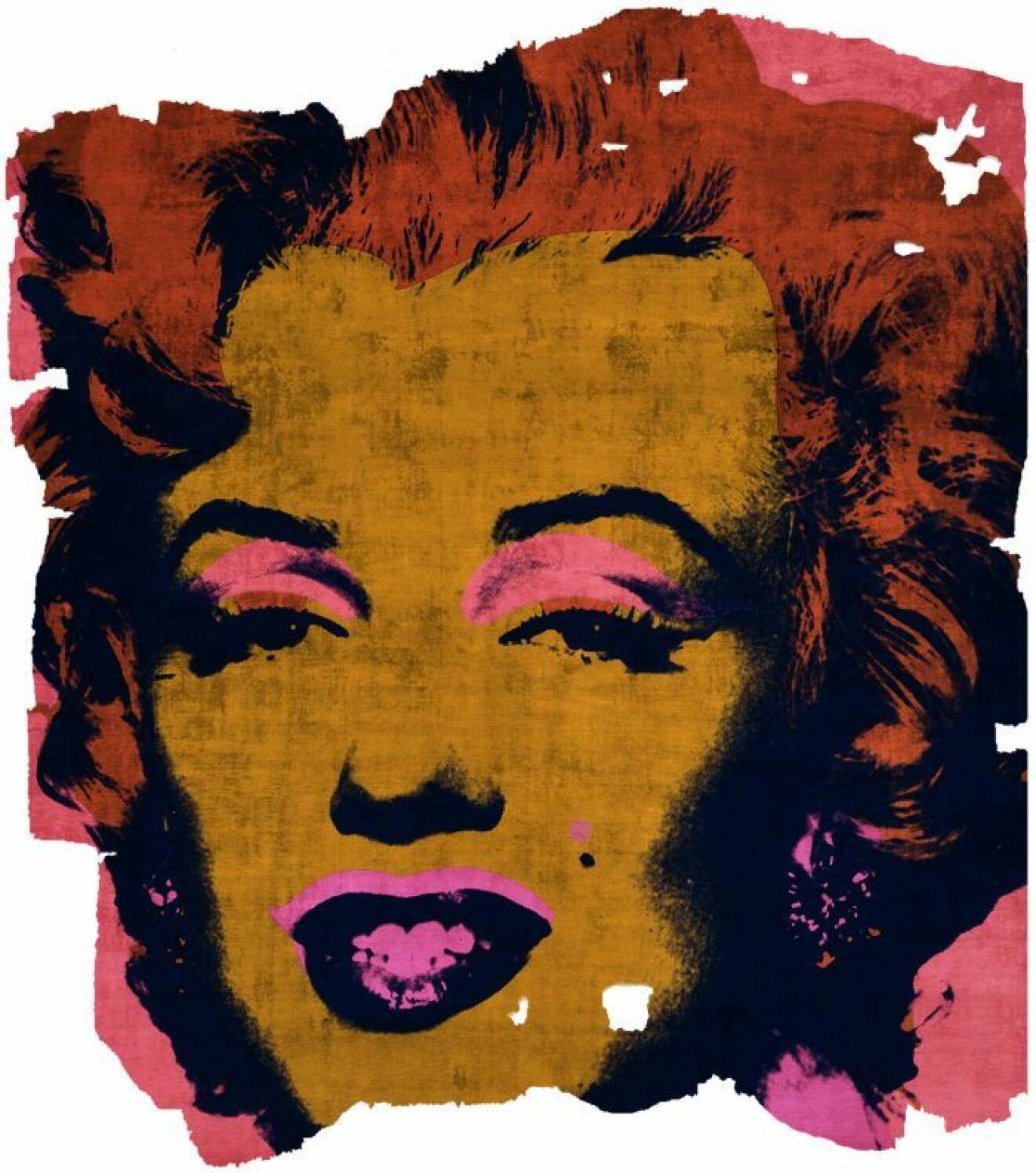 Andy Warhols ikoniska porträtt av Marilyn Monroe omtolkat till en matta av Calle Henzel.