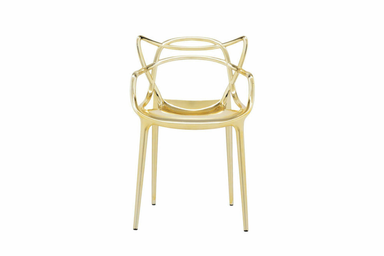 Dekorativ stol i guld