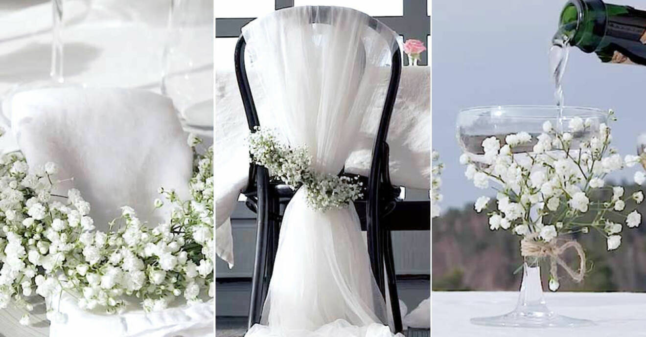 Bröllopsdekorationer med brudslöja DIY