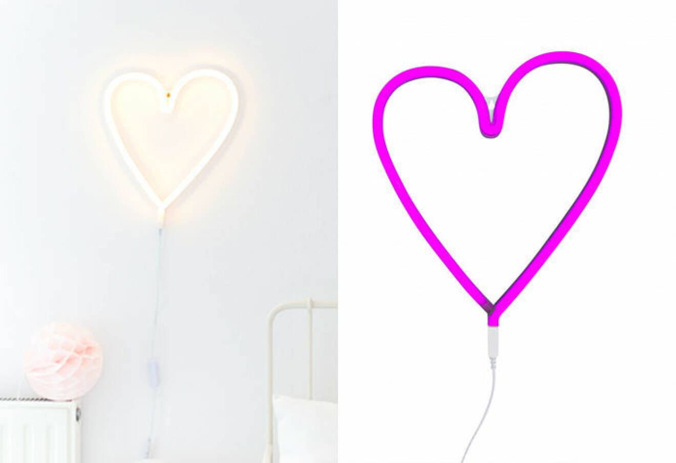 Neonlampa i form av ett hjärta