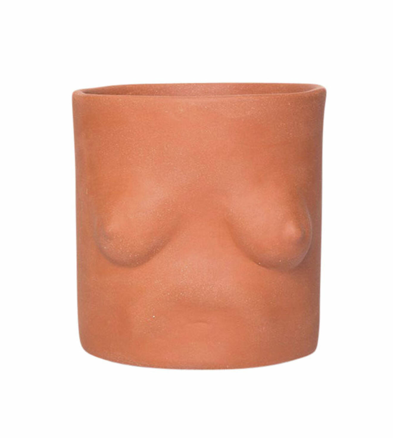 Terracottakruka med kvinnobröst