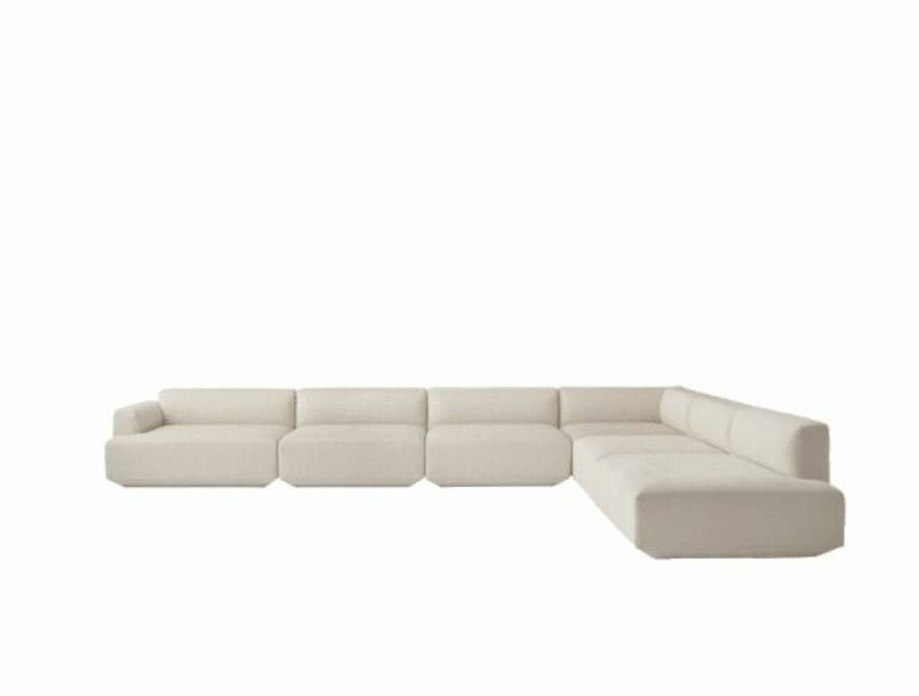 Låg, vit soffa med hög bekvämlighet