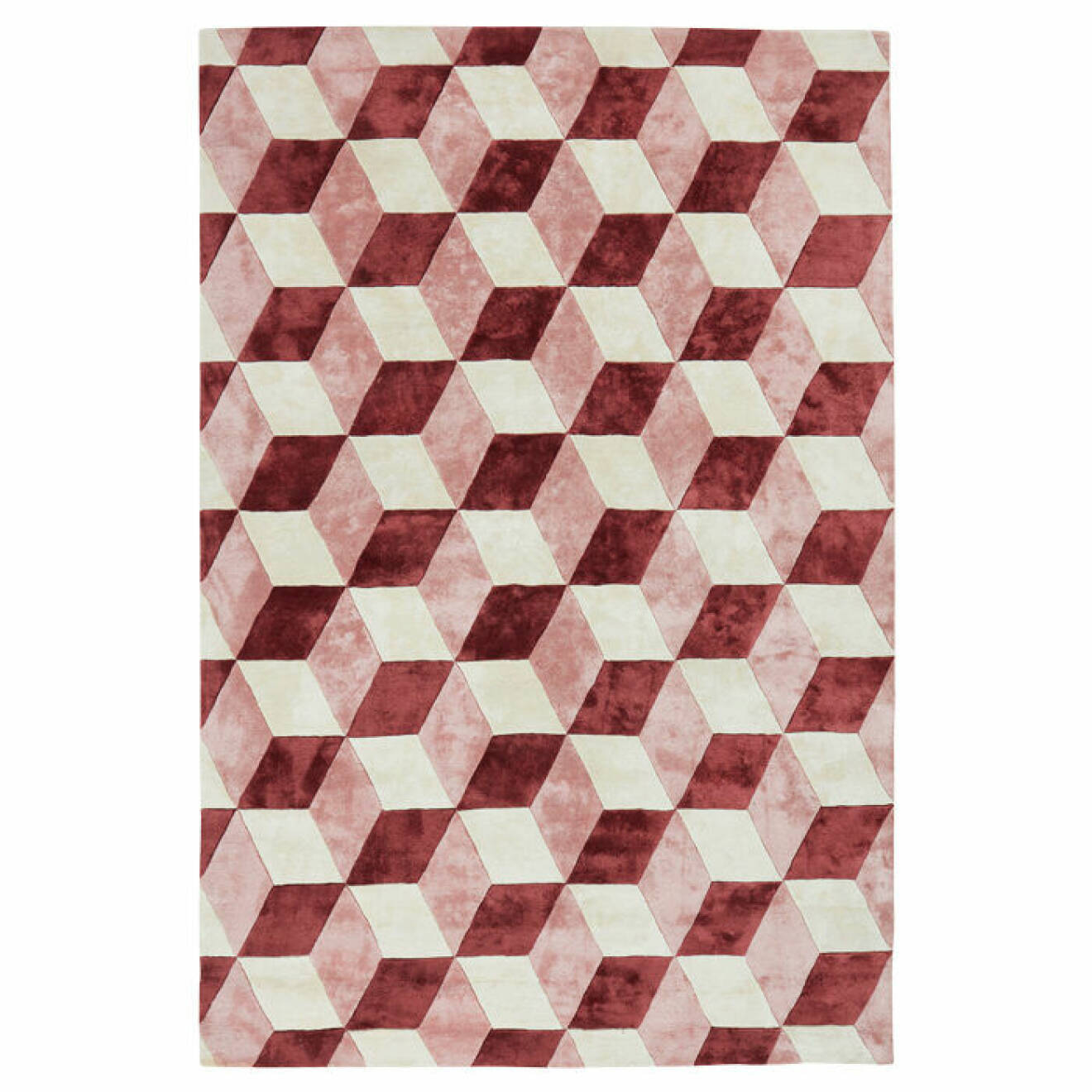 Luggmatta med geometriskt mönster i rosa - från Jotex