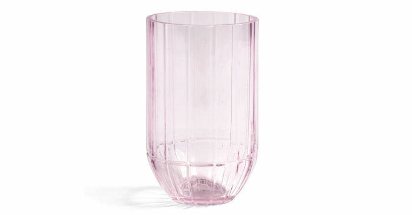 trendig rosa vas i glas från Hay