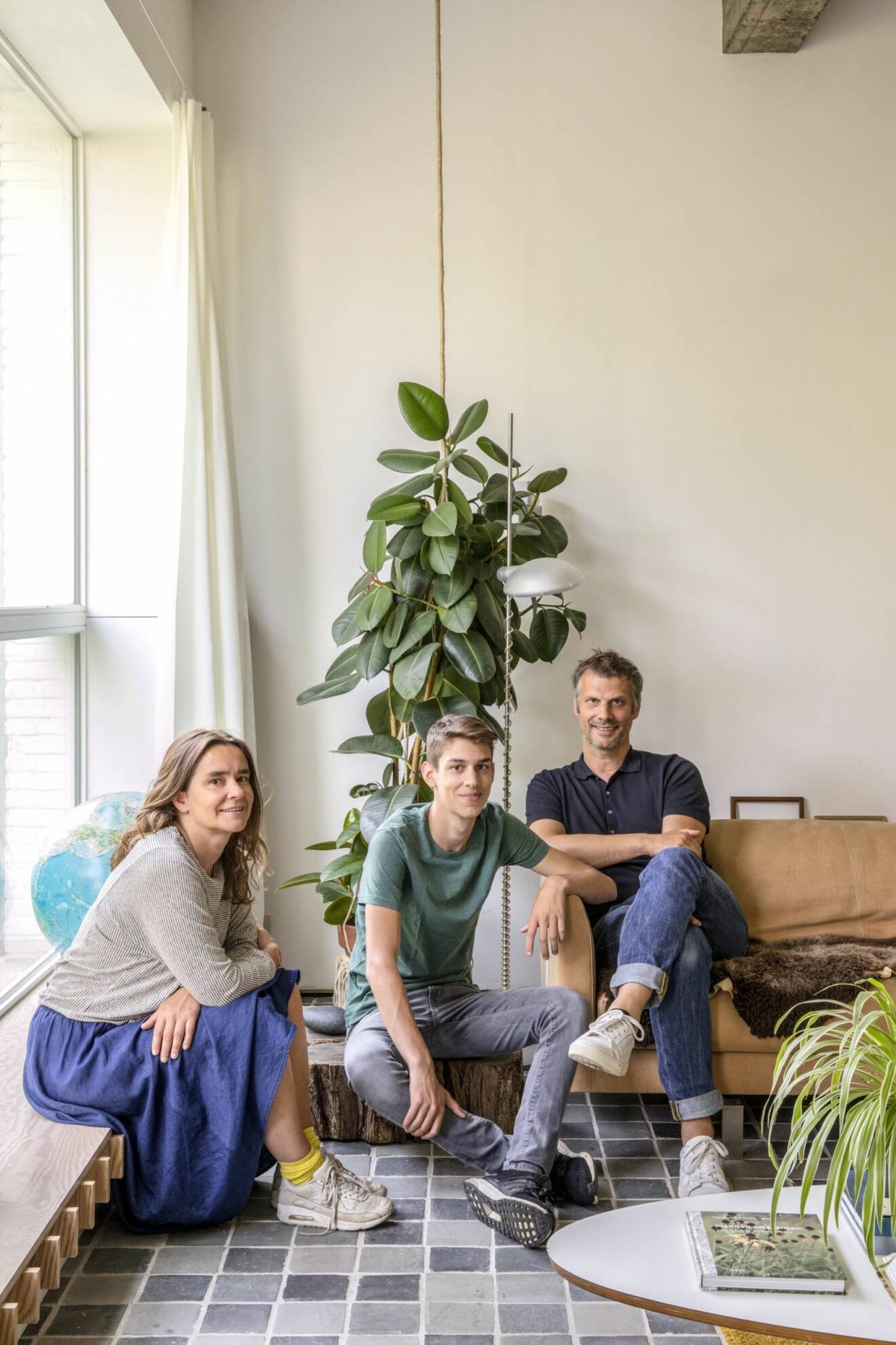 Arkitekten Wim Depuydt med familj i sitt hem
