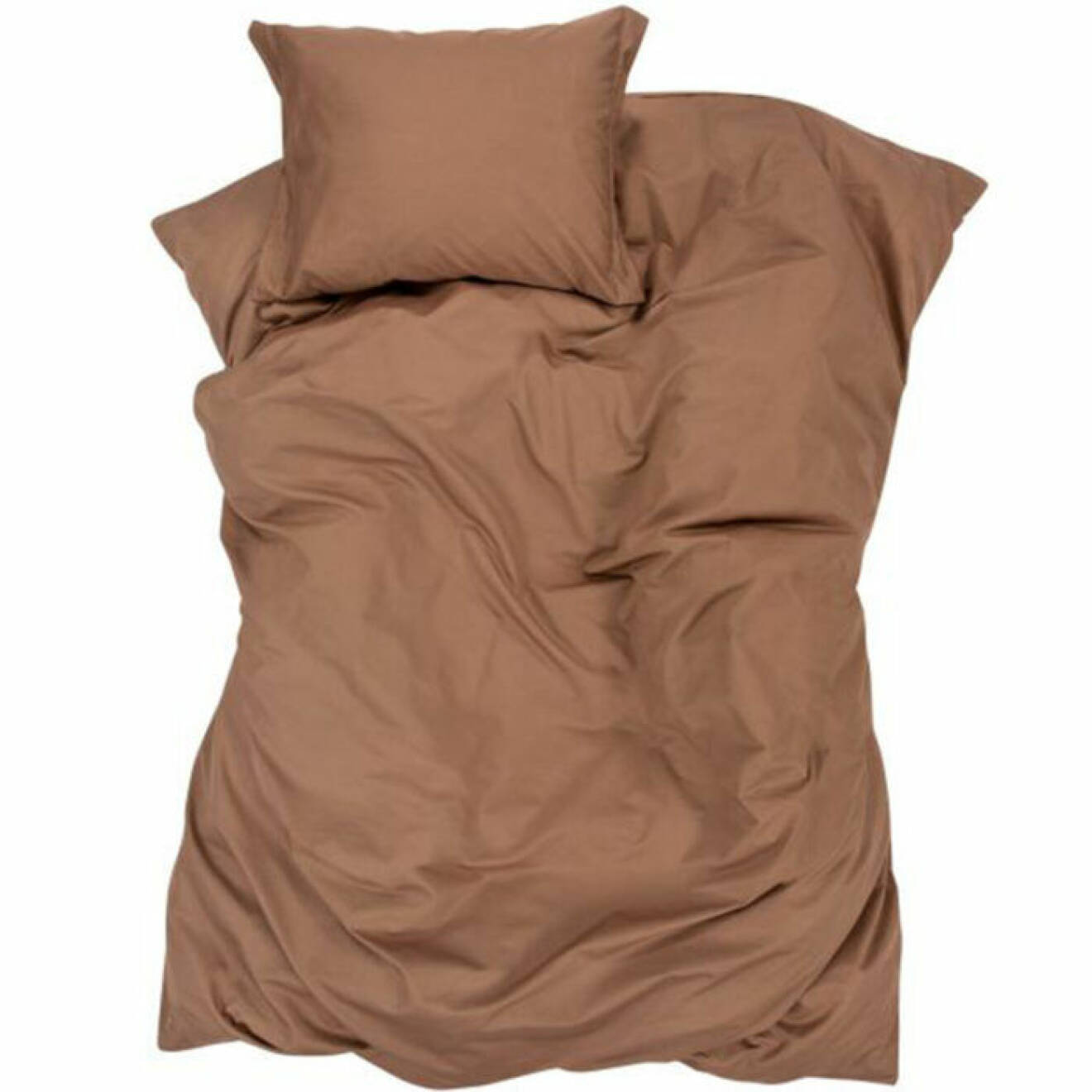 Sängkläder i satin, brun färg