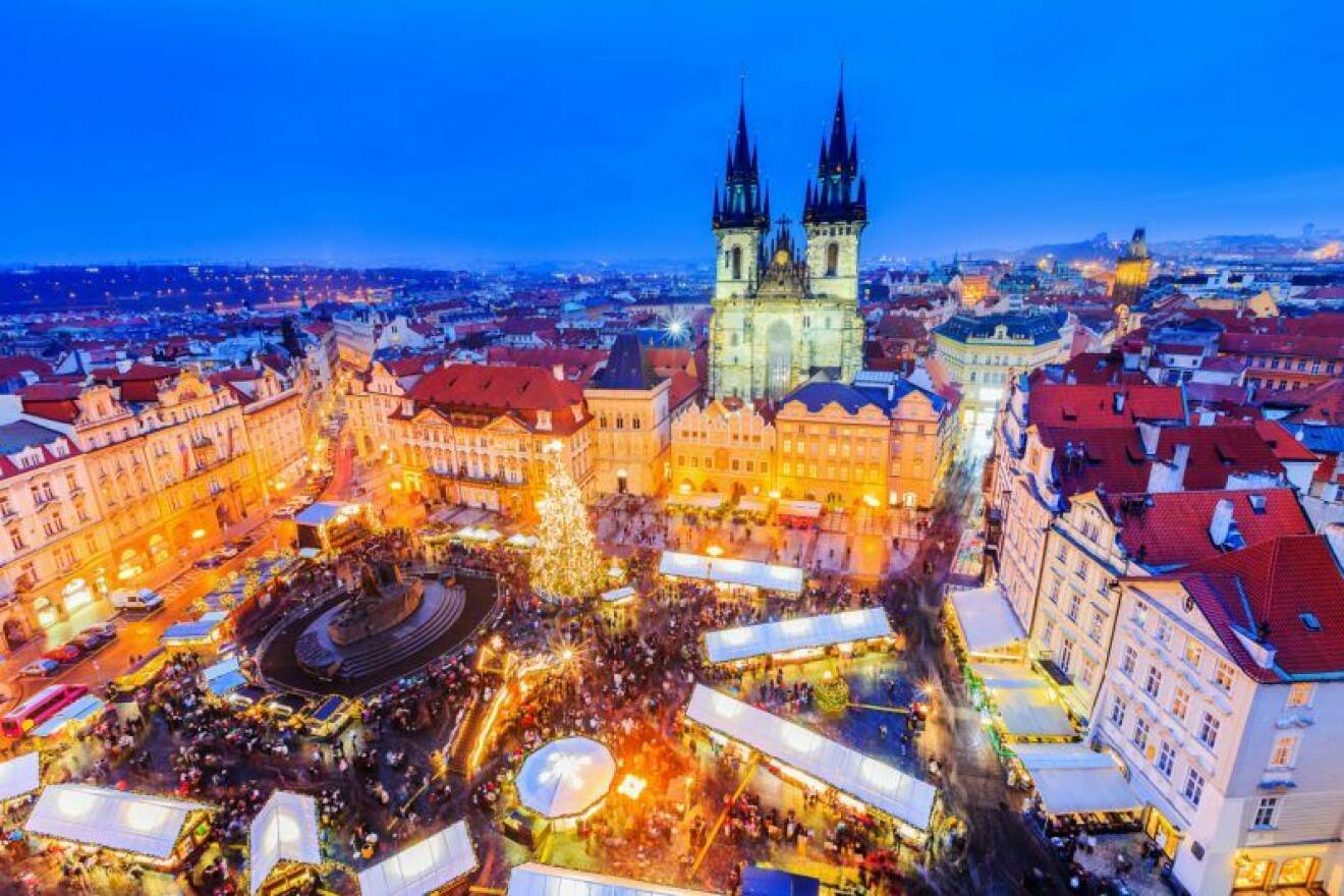 julmarknad i Prag