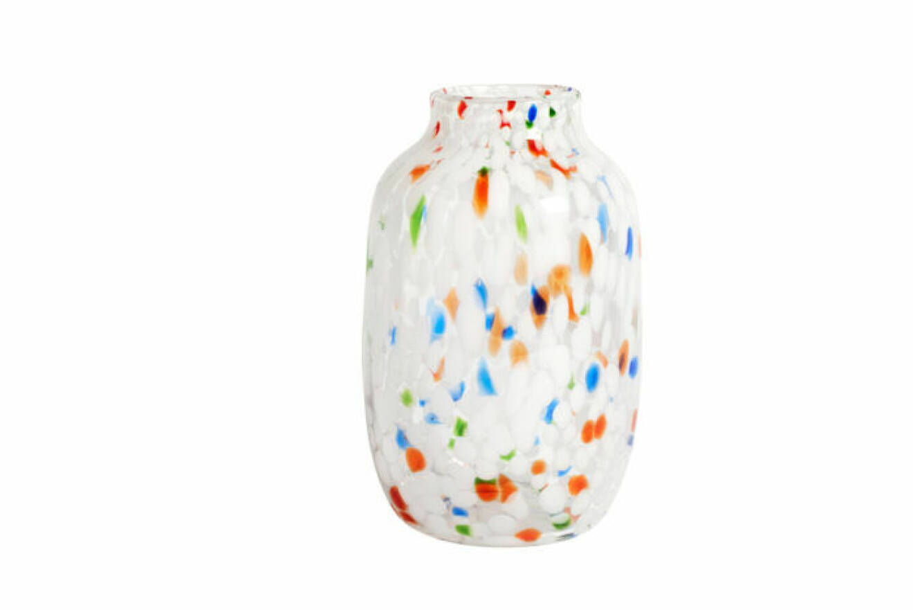 Splash vase/round L white dot i 27 cm från Hay.