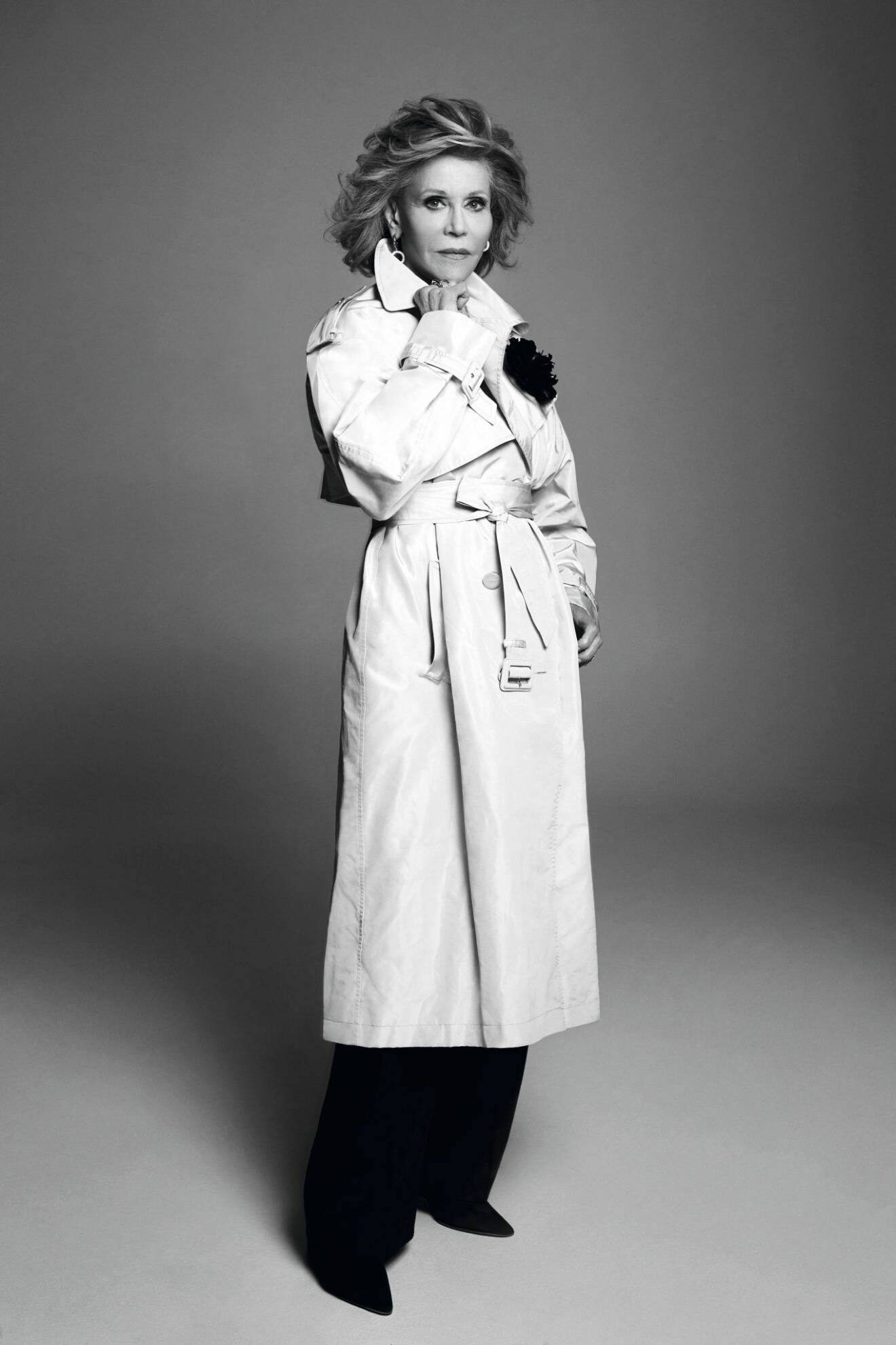 Trenchcoat från Alexandre Vauthier Haute Couture, Jane Fonda i intervju i ELLE