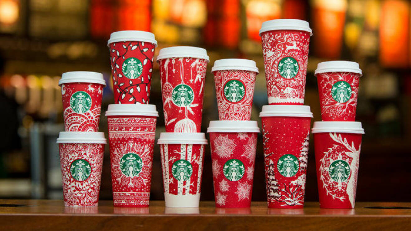 Julmuggar från Starbucks.
