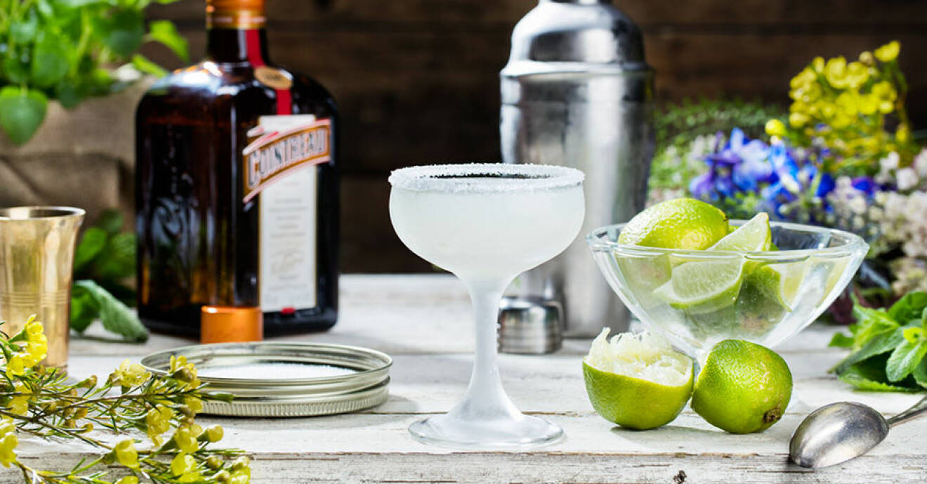 Klassisk Margarita med tequila, Cointreau och lime.