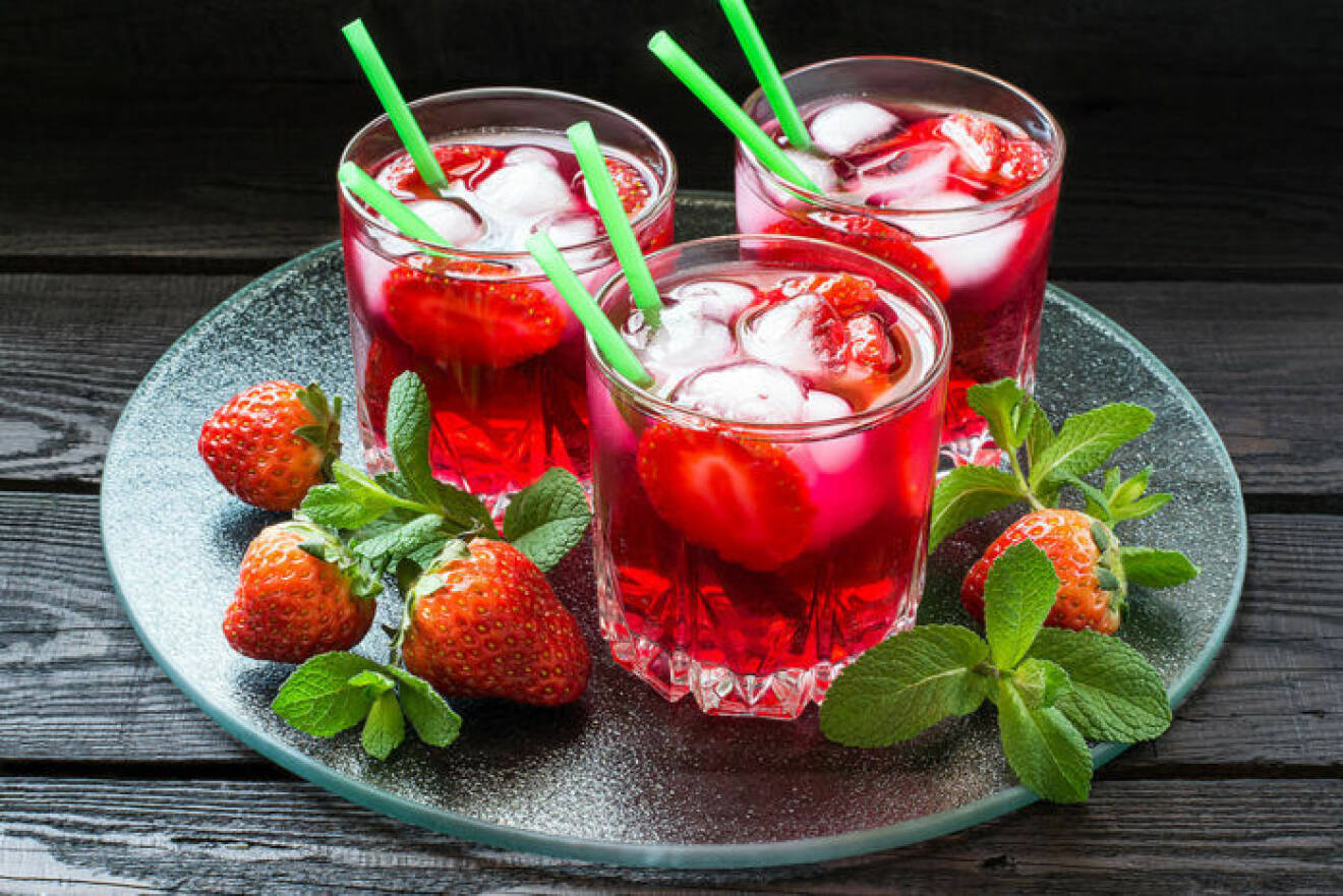Alkoholfria jordgubbsdrinkar. Foto: Shutterstock