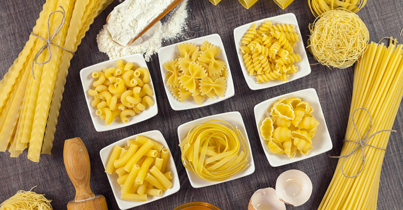 Det finns många olika sorters pasta!