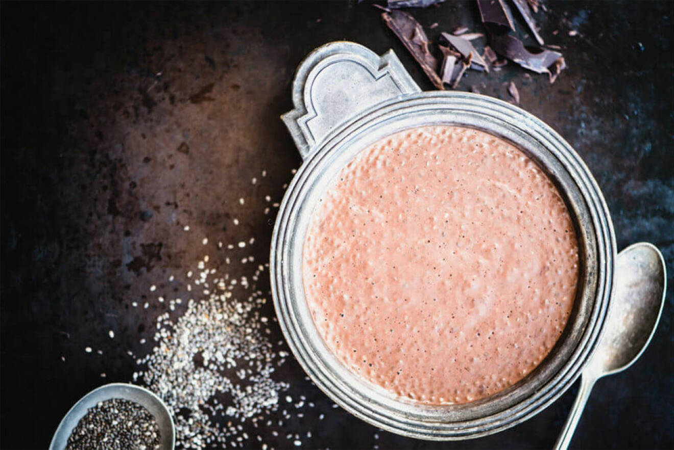 Recept på vegansk chokladpudding med chiafrön och kokosmjölk