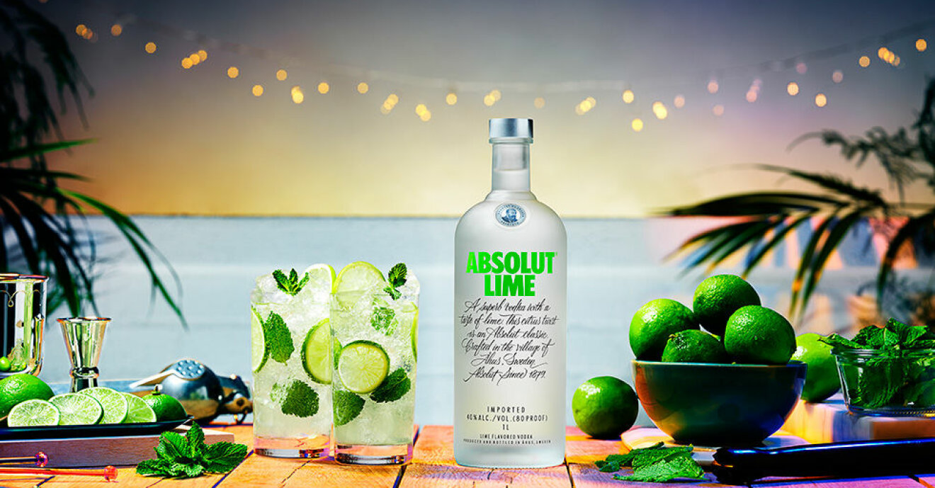 Blanda friska drinkar med Absolut Vodkas nya smak Lime.
