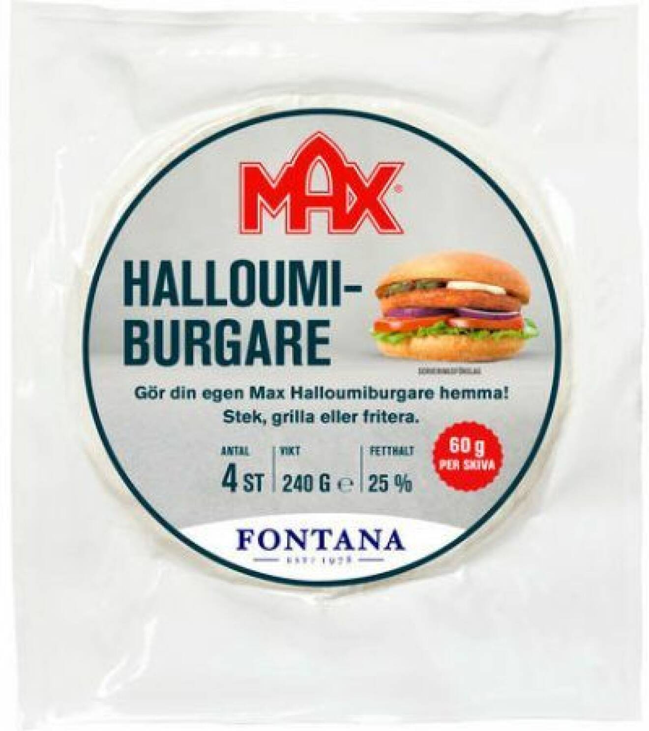 Max halloumiburgare (Fontana) – utan löpe