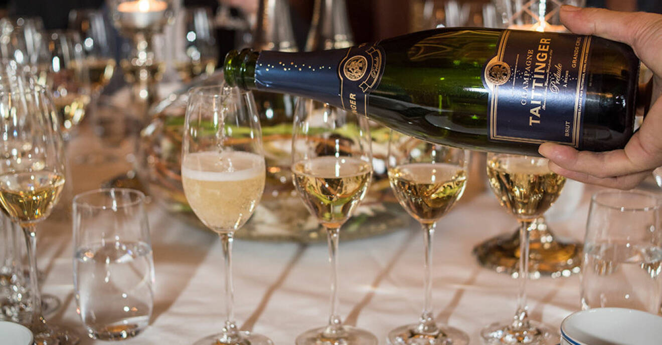 Champagne från Taittinger. Foto: Ivan da Silva för Zap PR
