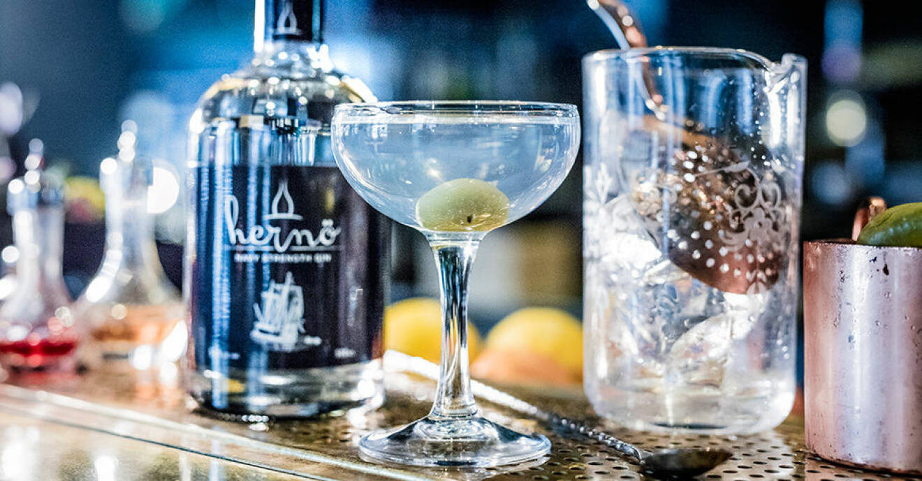 Klassisk Dry Martini med Hernö Gin.