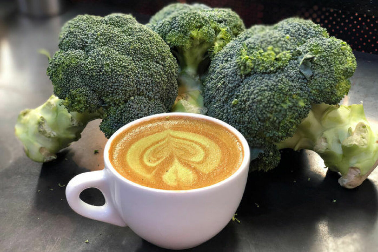 Vad sägs om en kaffe latte med broccoli? 