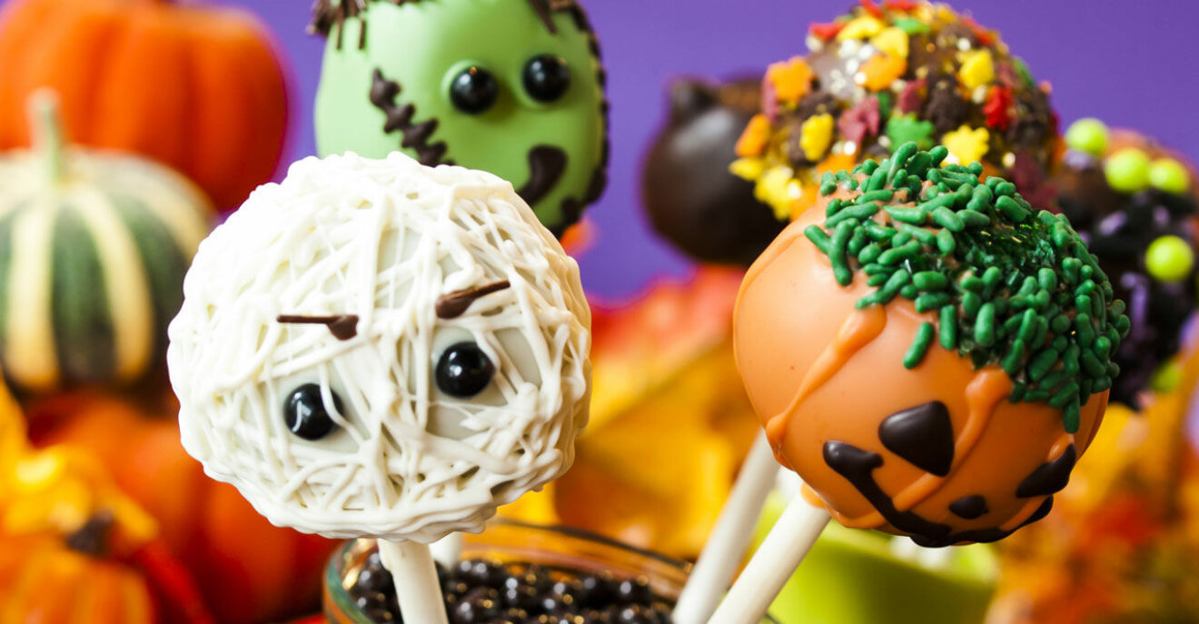 Recept på cupcake pops med Halloweentema