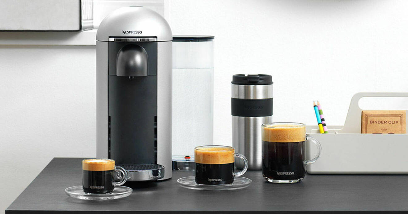 Nespresso Vertuo brygger både små och stora koppar kaffe.