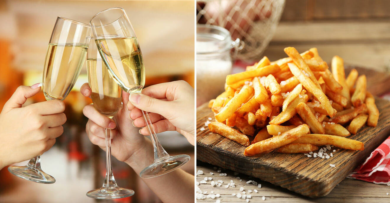 Champagne och pommes frites är en perfekt kombination!