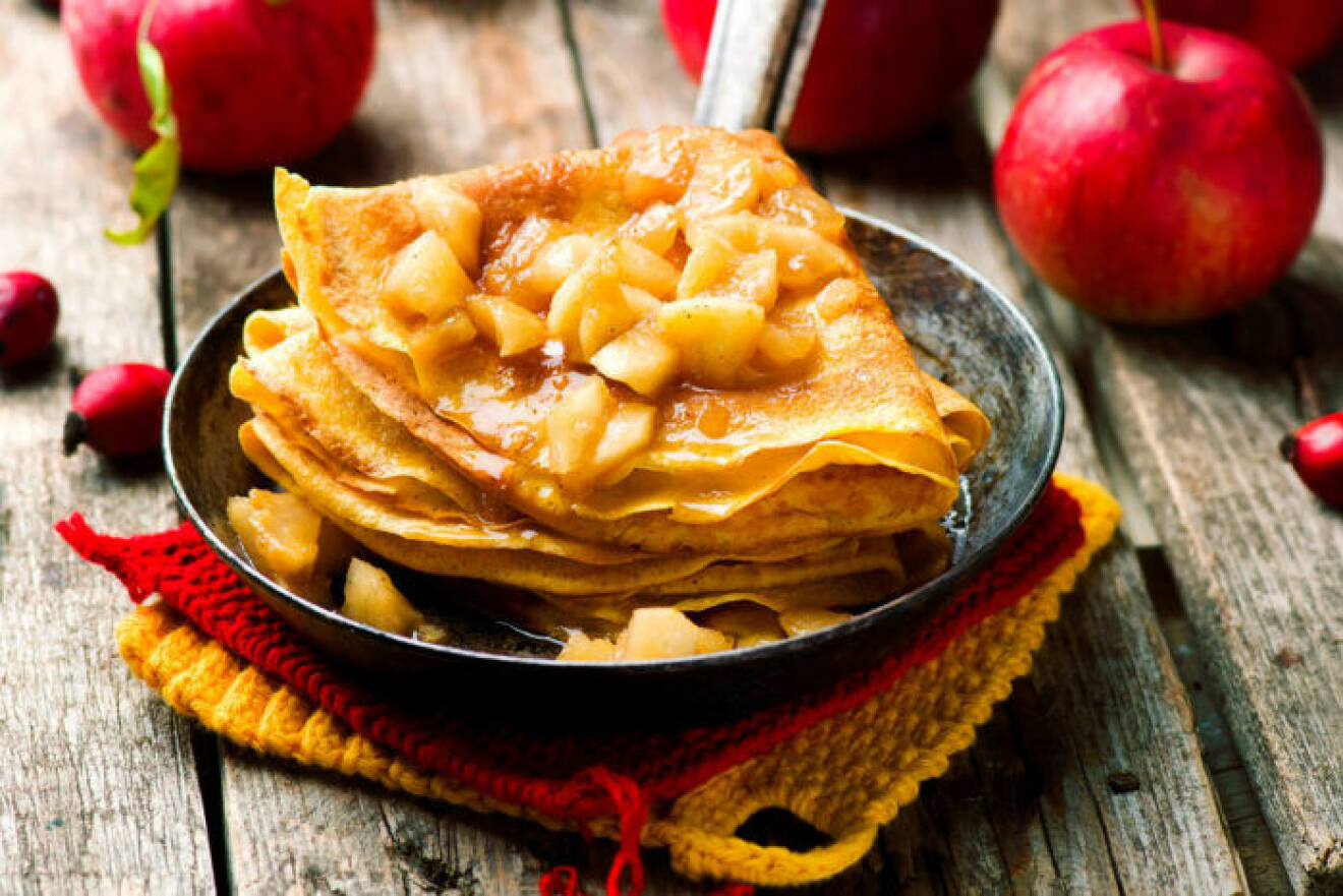 Godare dessert än crêpes med äpple får man leta efter. 