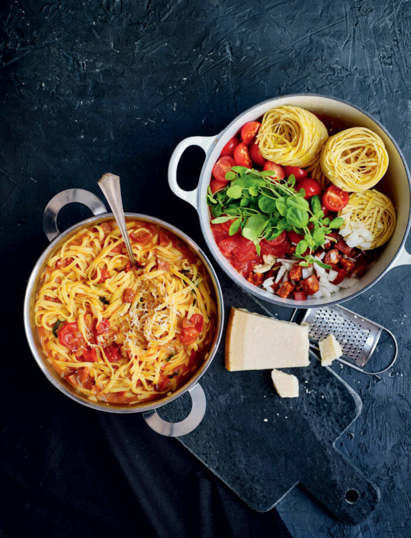Recept på one pot-pasta med tomater och chorizo