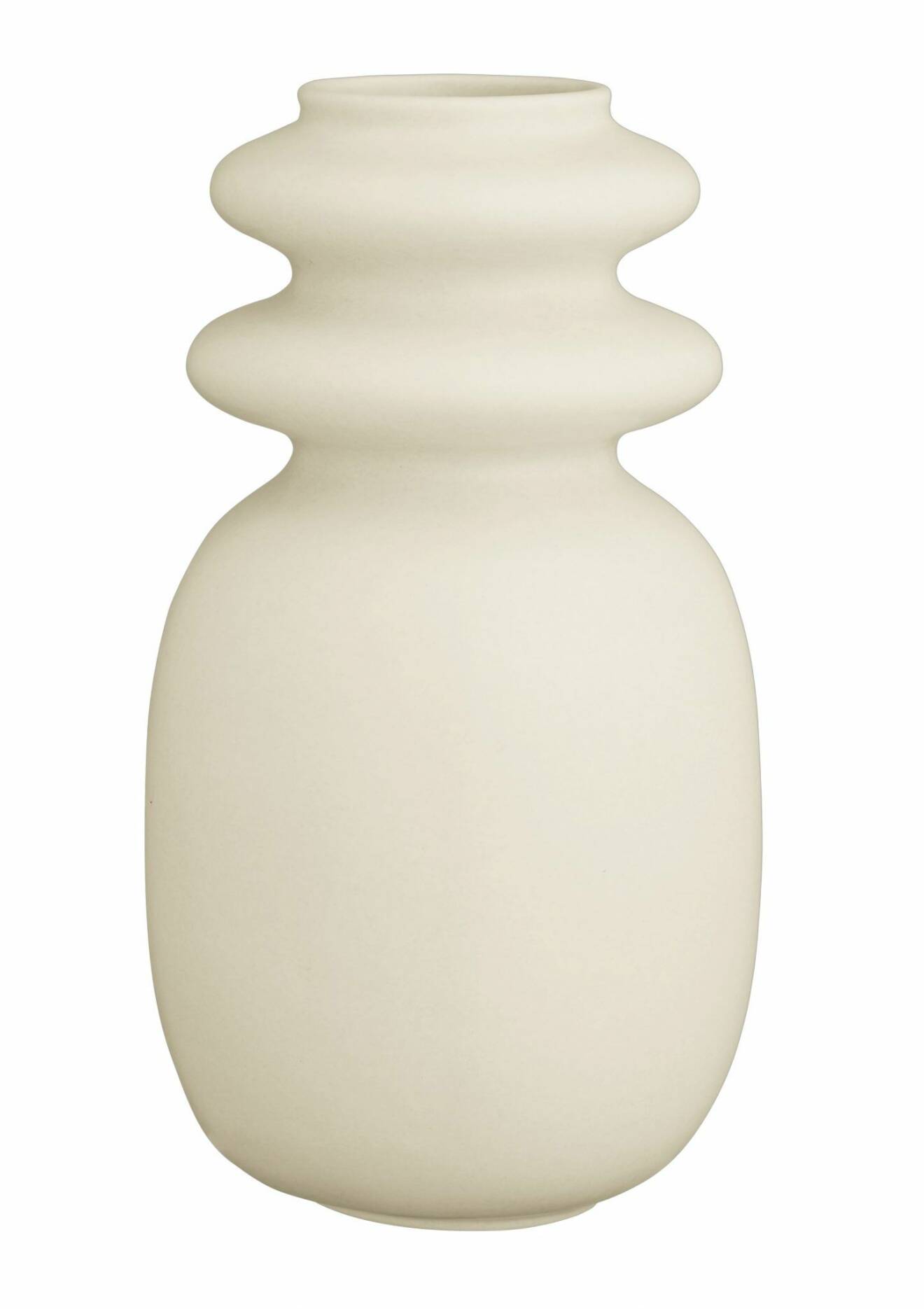 En neutral vas med mjuka kurvor är vasen Kontur vase med design av Turi Heisselberg Pedersen för Kähler.