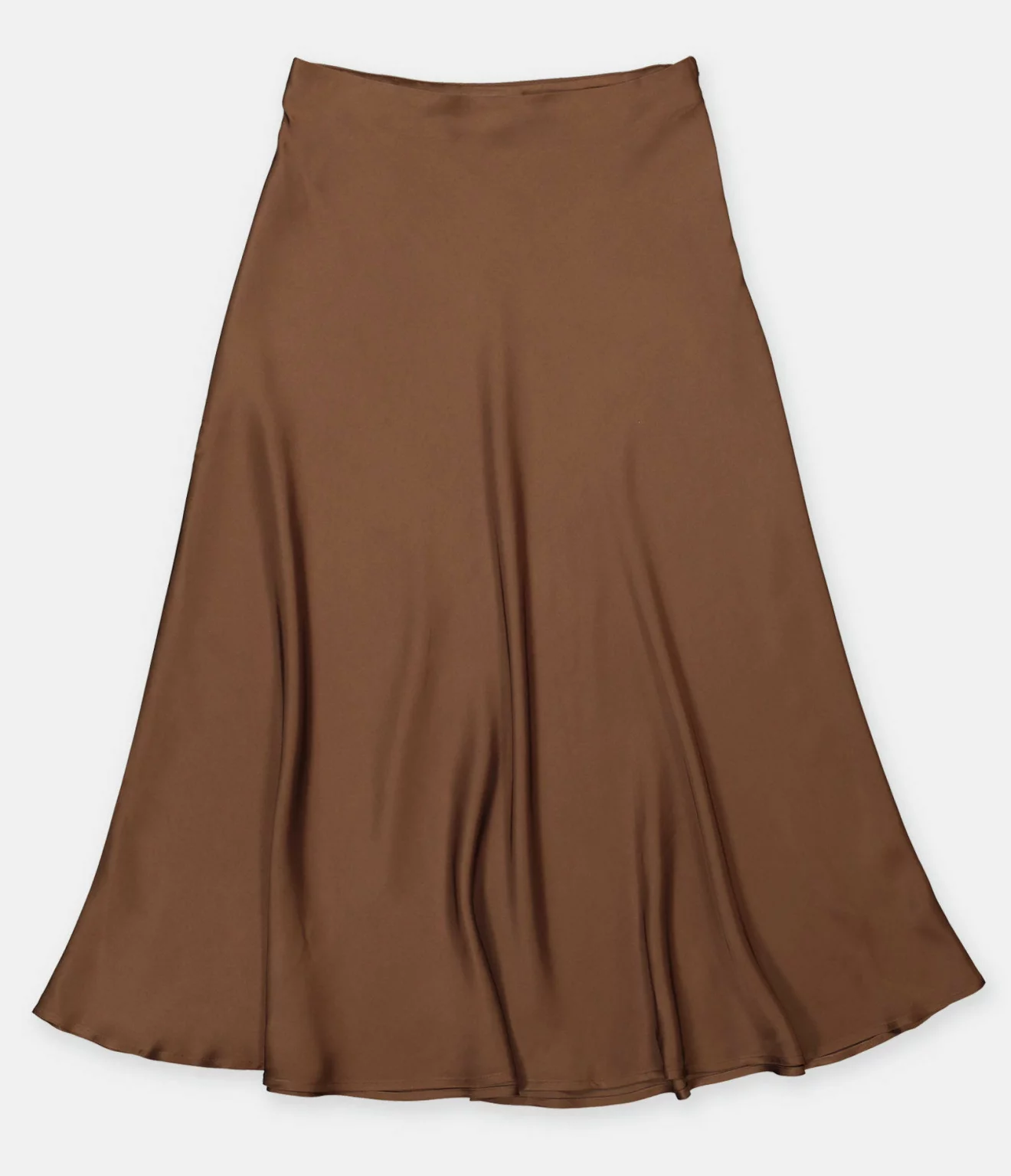 Chokladbrun kjol i vadlång modell från Wera