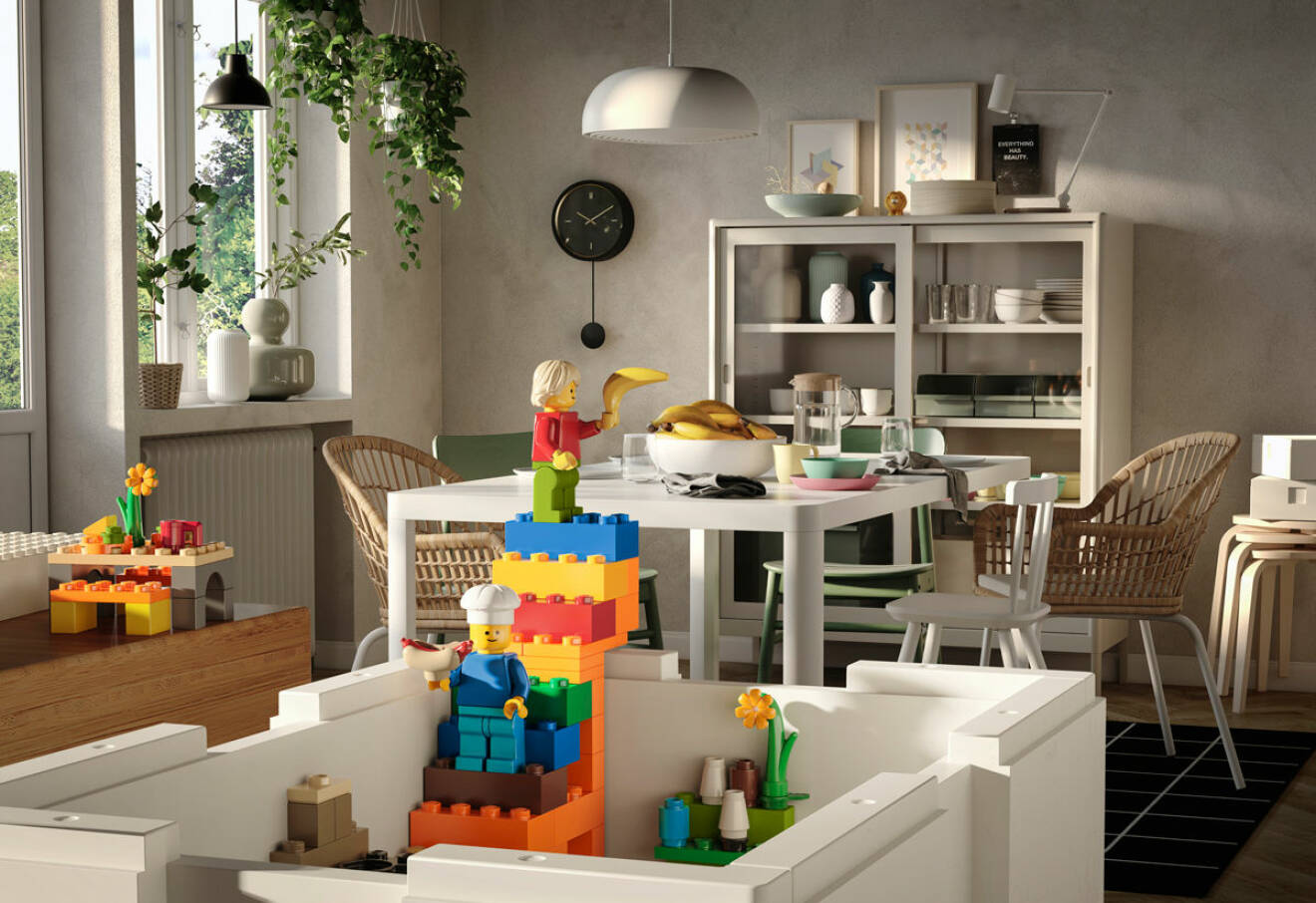 Ikea Lego samarbete bygglek klossar lekfullt vardgsrum