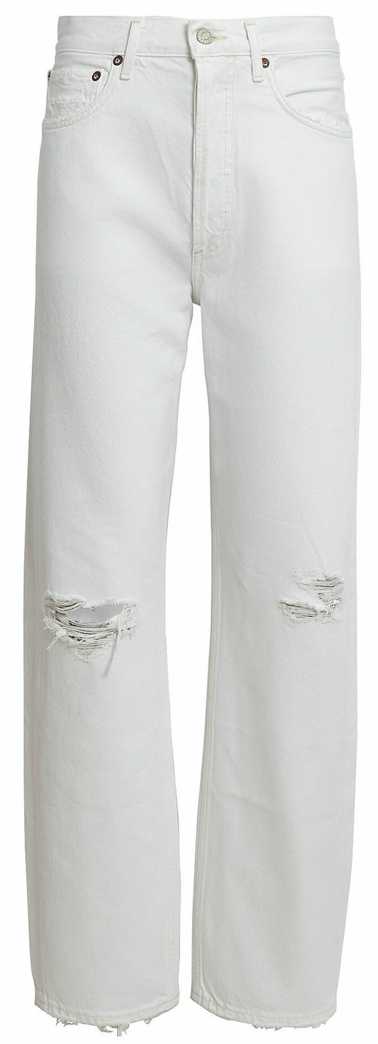 Vita jeans från Agolde med dekorativa håldetaljer