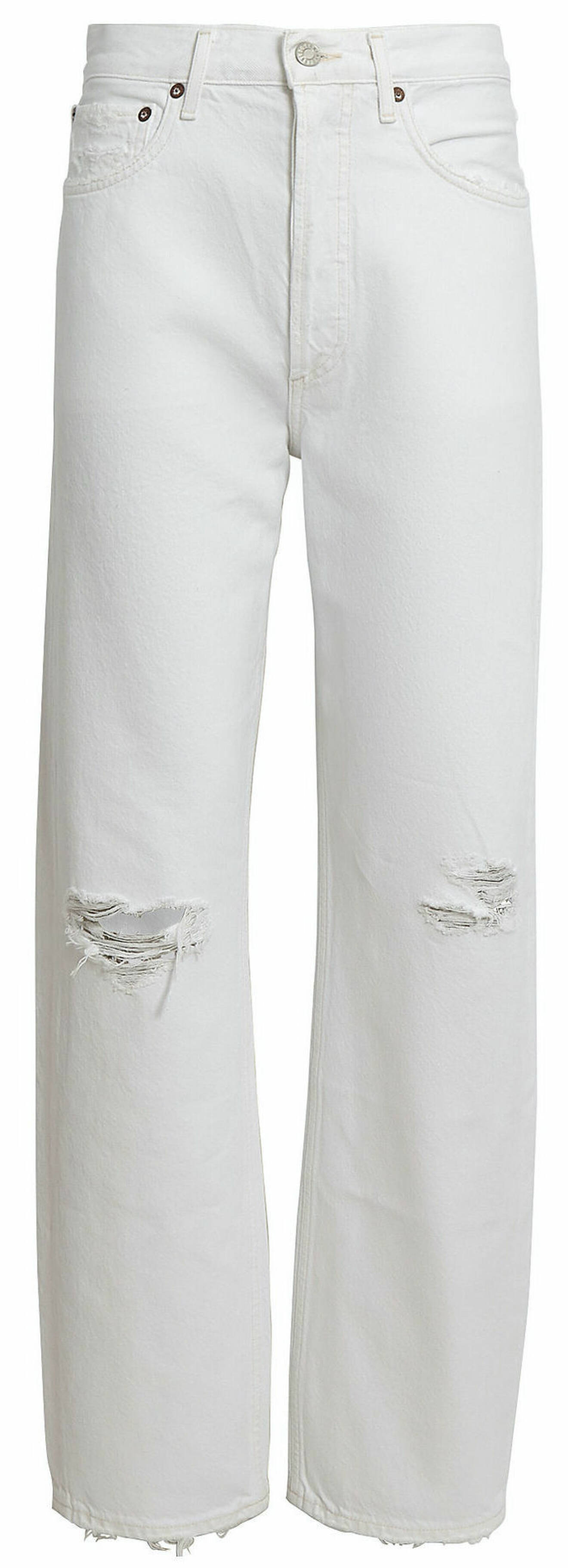 Vita jeans från Agolde med dekorativa håldetaljer