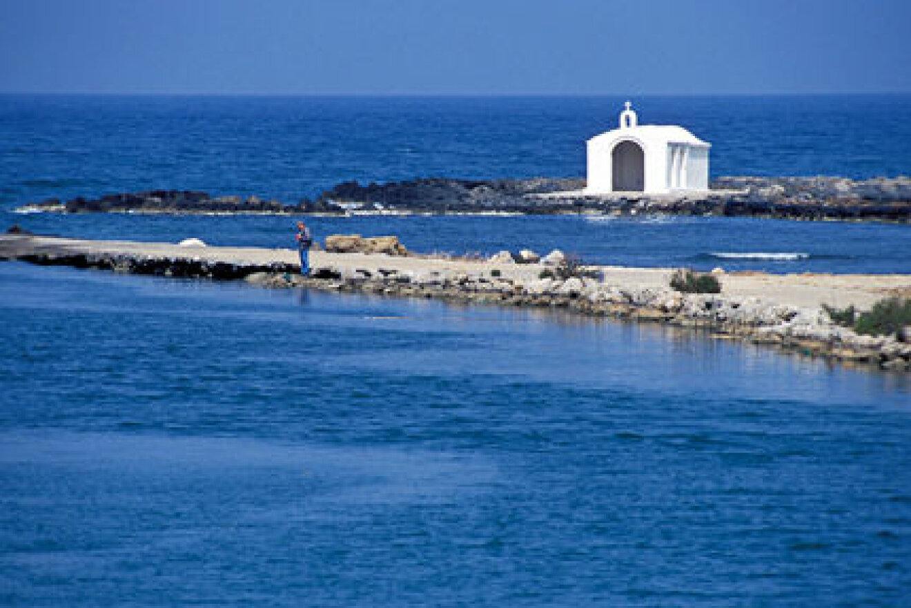 Havsutsikt på Georgioupoli på Kreta i Grekland.