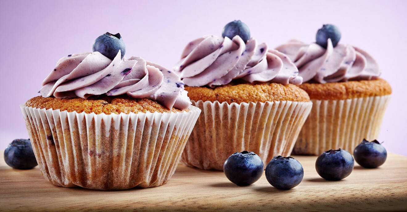 Ljuvliga blåbärscupcakes.