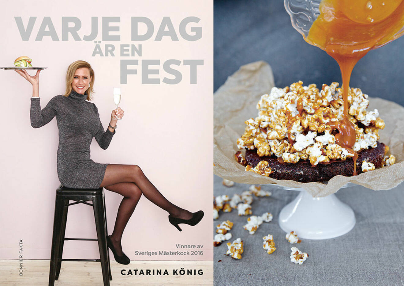 Chokladtryffeltårta med salta kolapopcorn från Catarina Königs kokbok "Varje dag är en fest".
