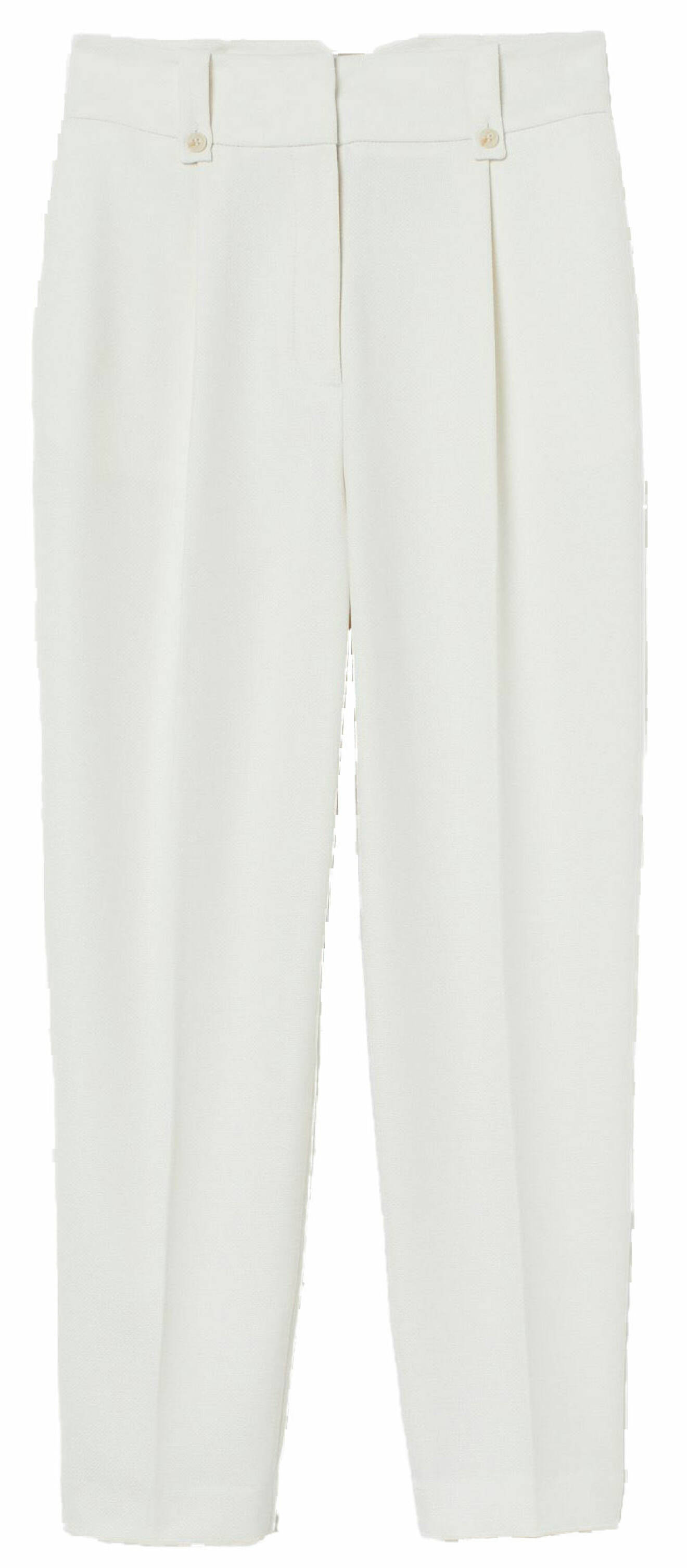 Högmidjade vita byxor från H&amp;M.