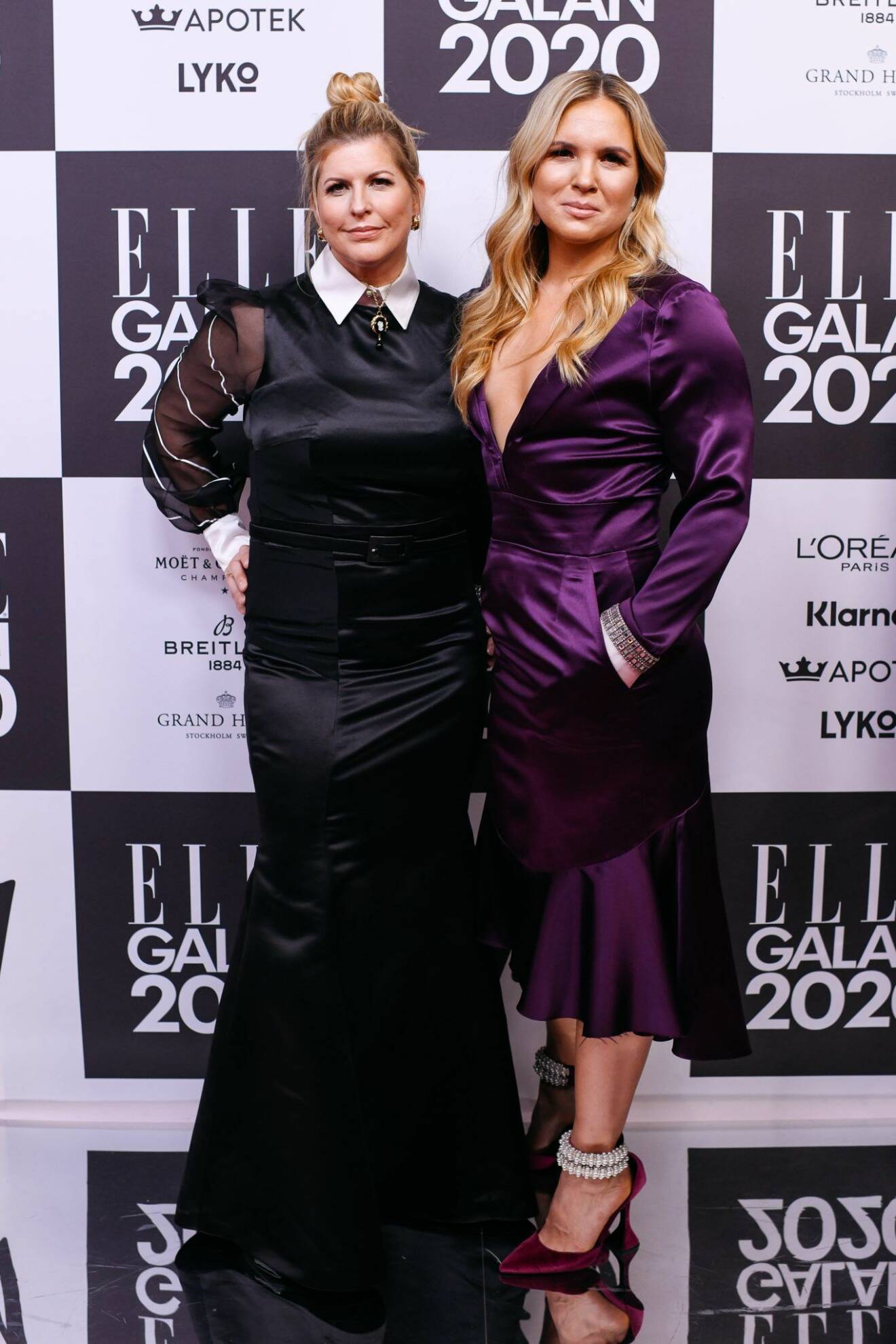 Filippa Rådin och Anja Pärson på röda mattan på elle-galan 2020