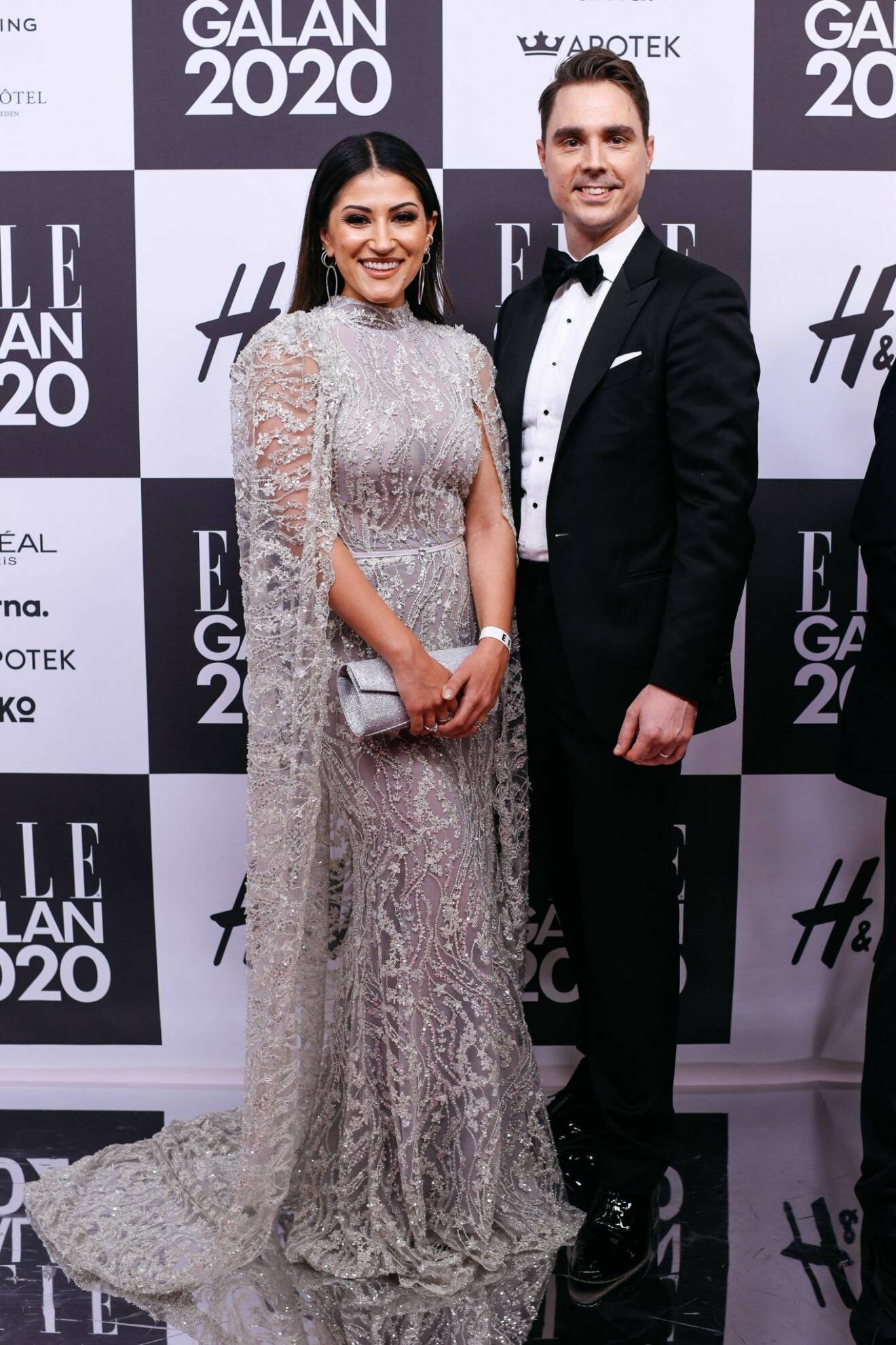 Nikki Amini och Niklas Twetman på röda mattan på elle-galan 2020