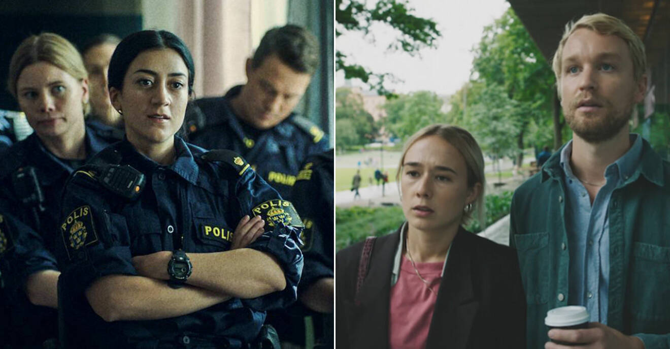 Gizem Erdogan som polis och Alba August och Björn Gustafsson