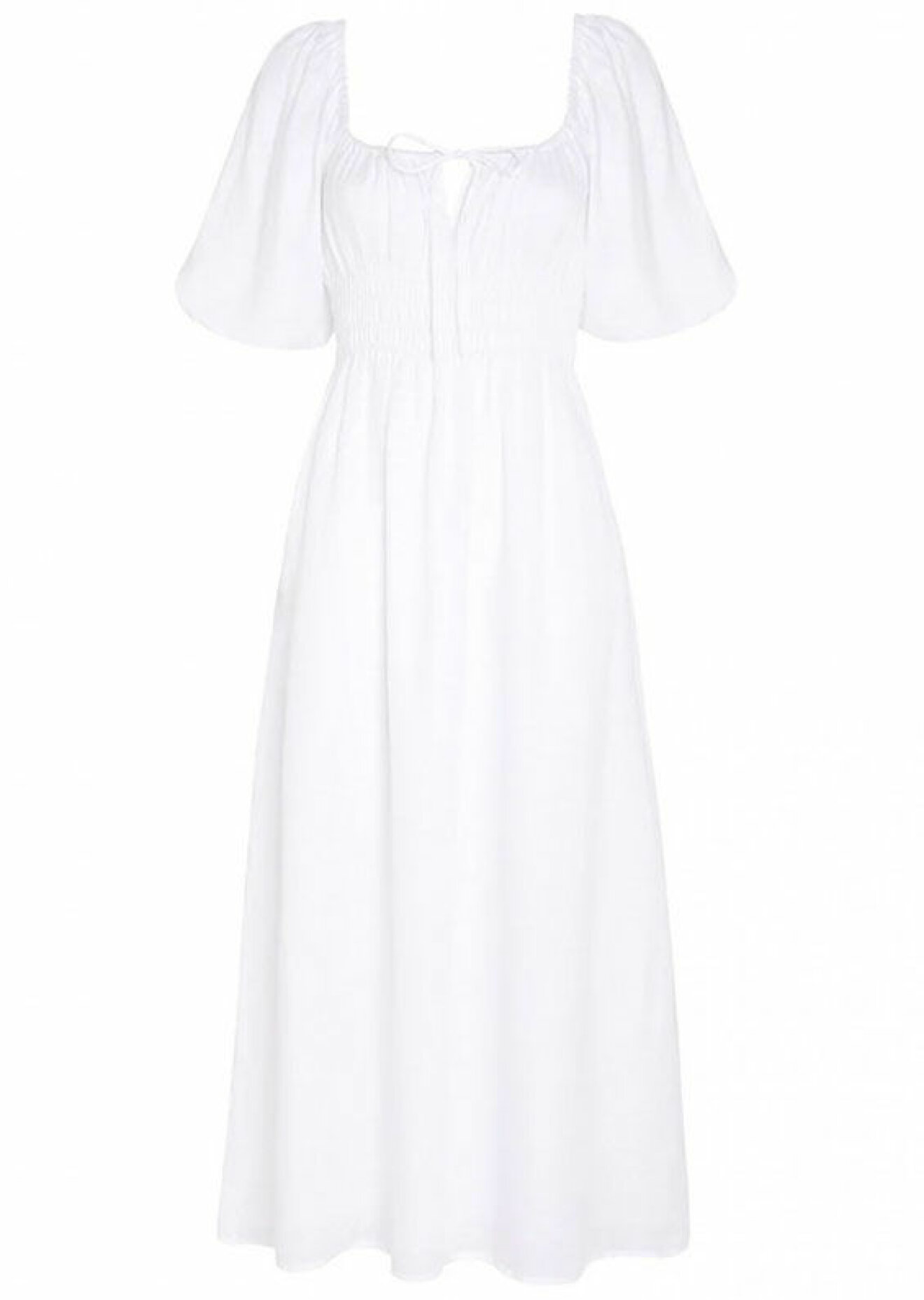 vit klänning med puffärmar