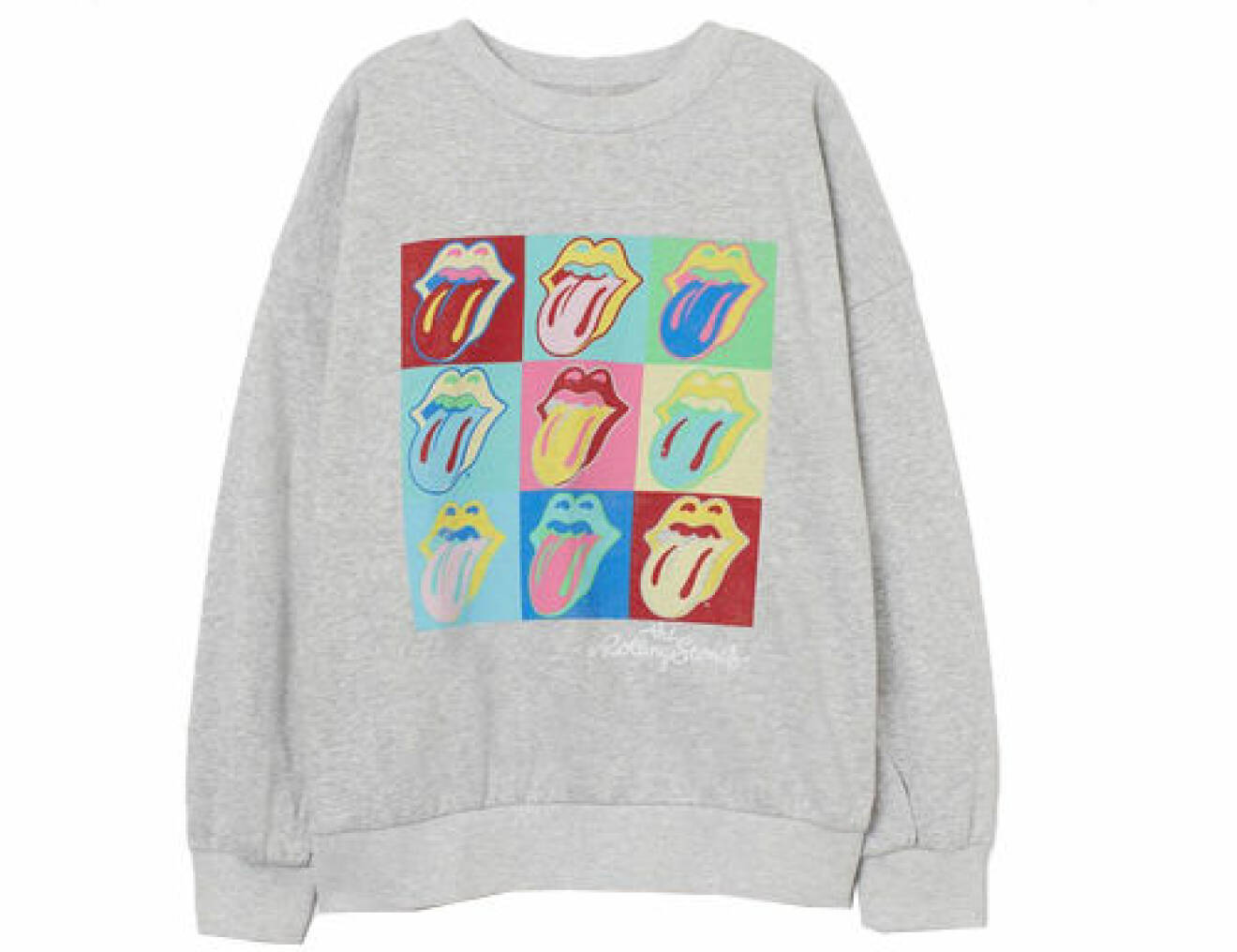 Grå sweatshirt med The Rolling Stones-tryck från H&amp;M