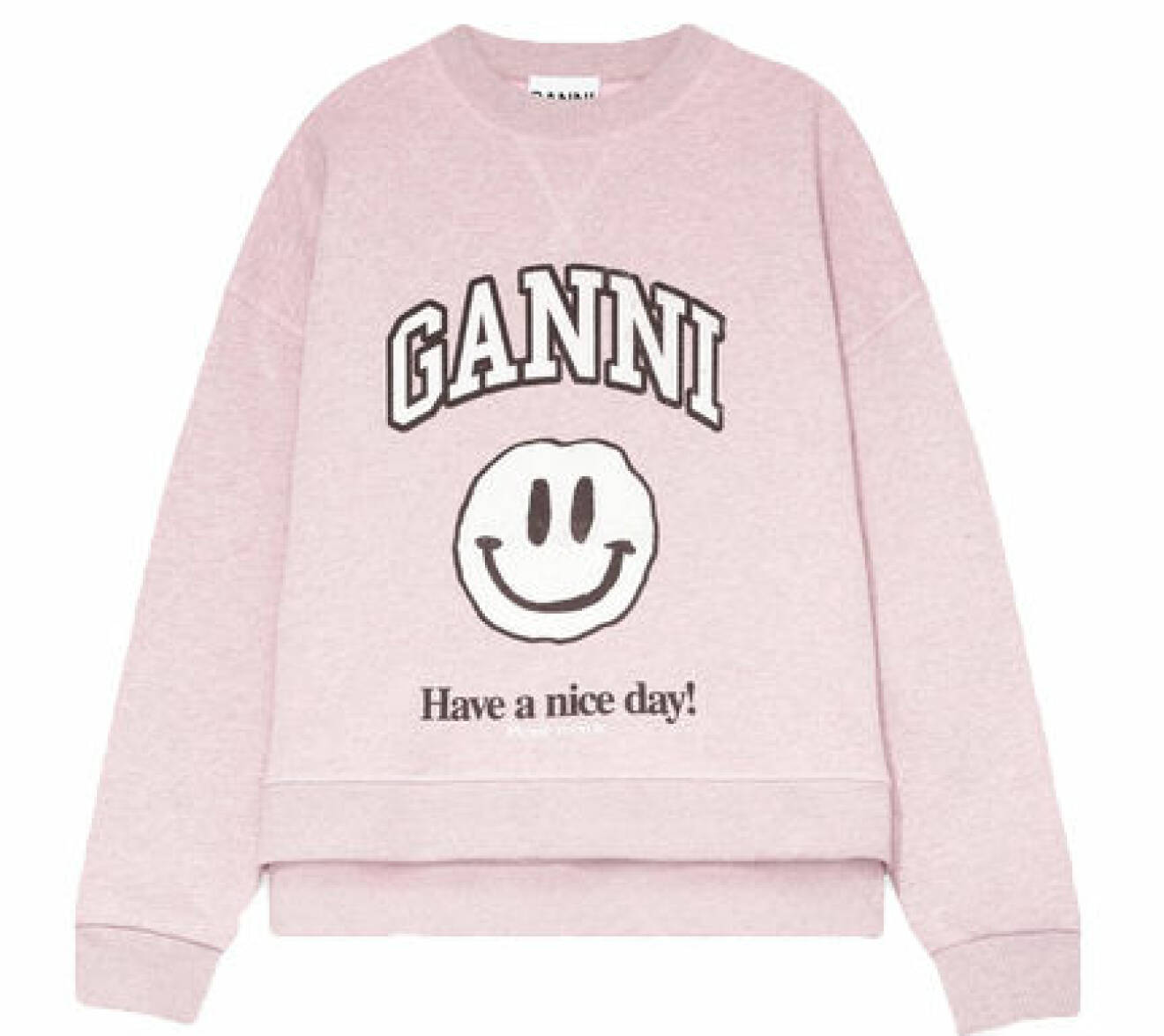 Rosa tröja med tryck från Ganni