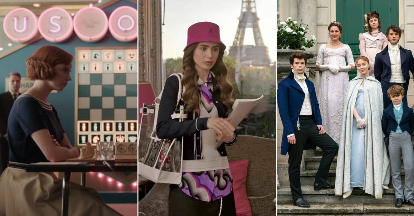 The Queens Gambit, Emily in Paris och Familjen Bridgerton