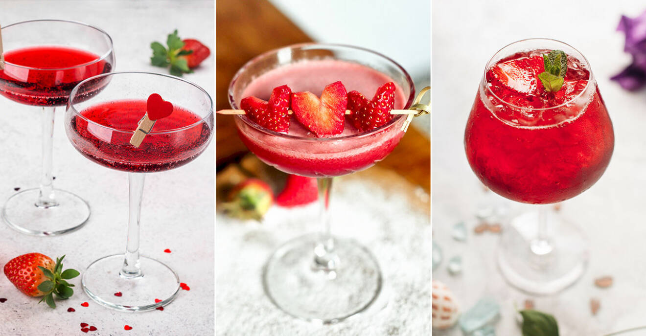 tre röda cocktails