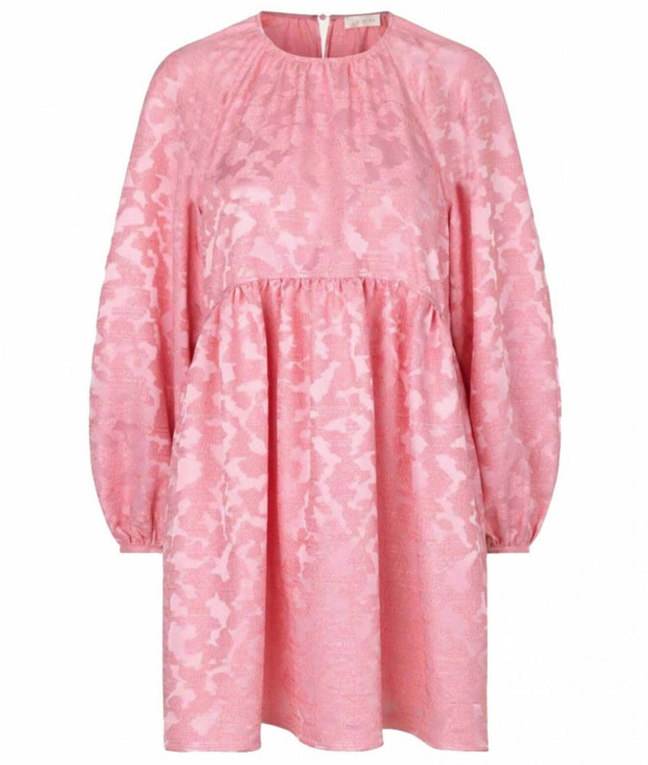 rosa mönstrad a-linjeformad klänning